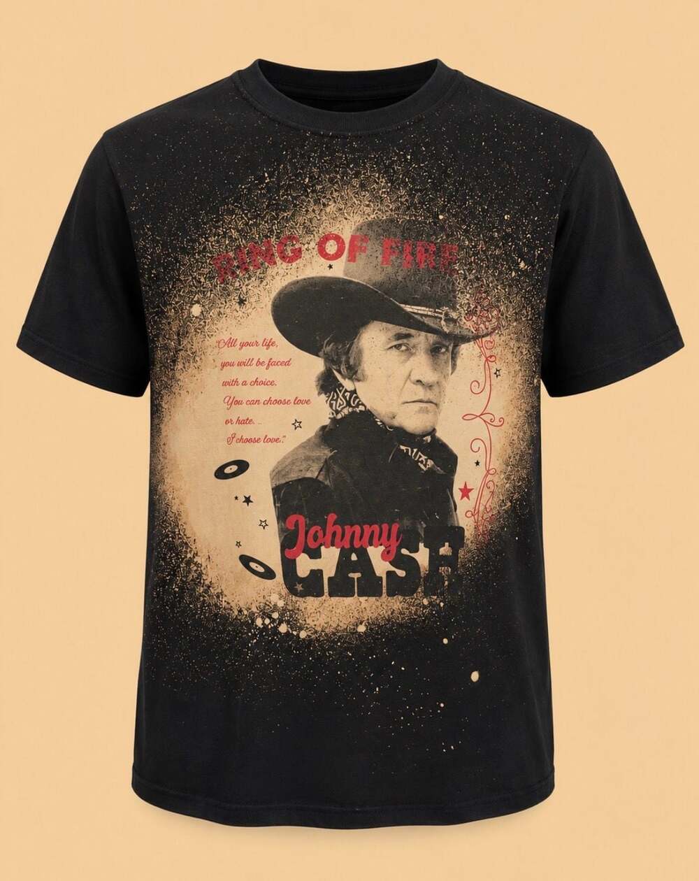 Bohemian Cowgirl Johnny Cash Graphic T-Shirt